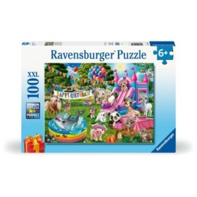 Puzzle petrecere aniversara cu animalute 100 piese XXL